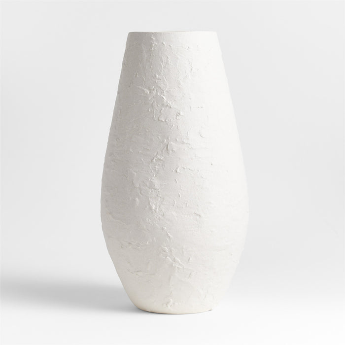 White Textured Ceramic Vase 17"