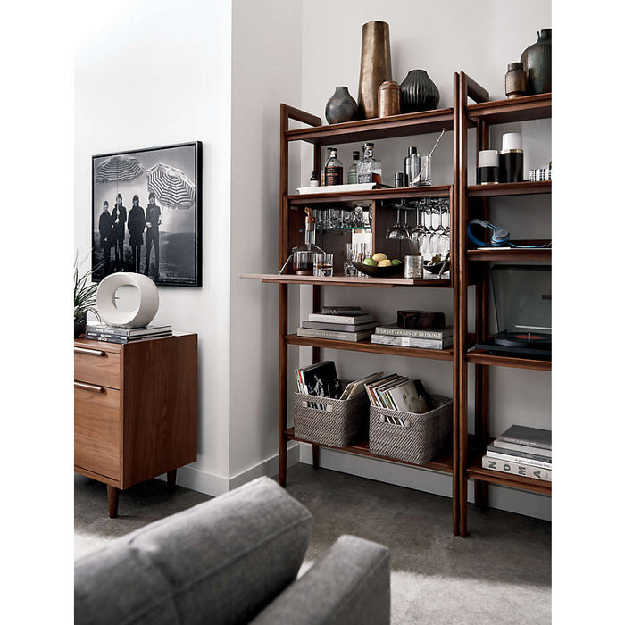 Tate 22" Walnut Storage Bookshelf