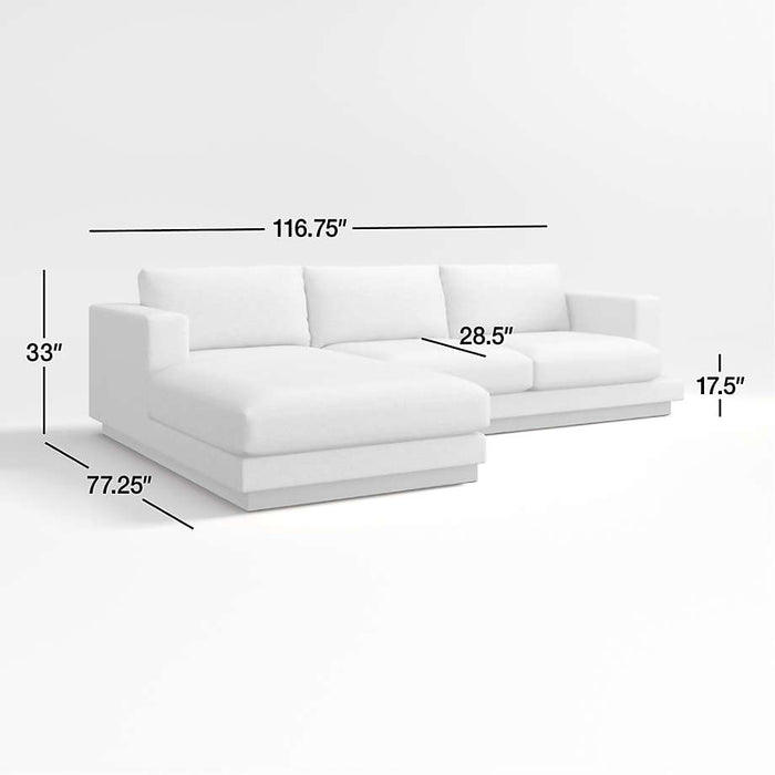Tidal 2-Piece Sectional Sofa with Chaise Lounge
