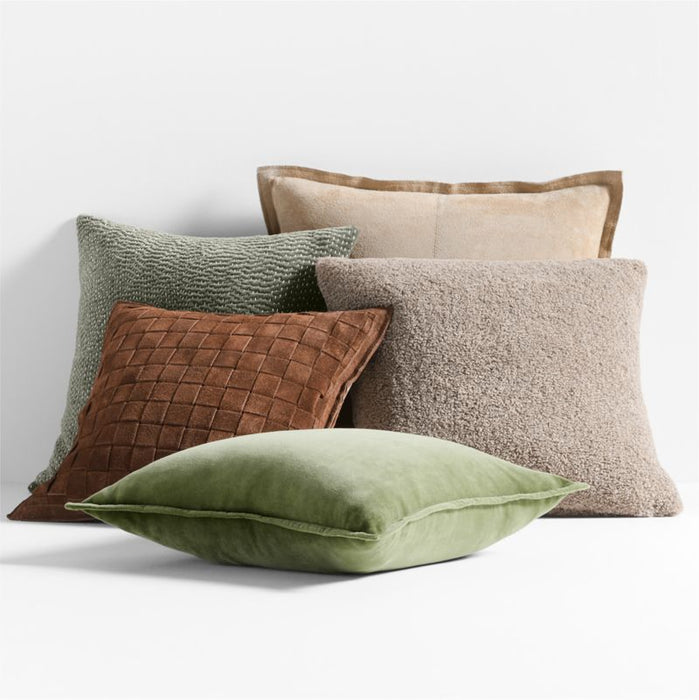 Faux Shearling 20"x20" Clay Taupe Throw Pillow Cover