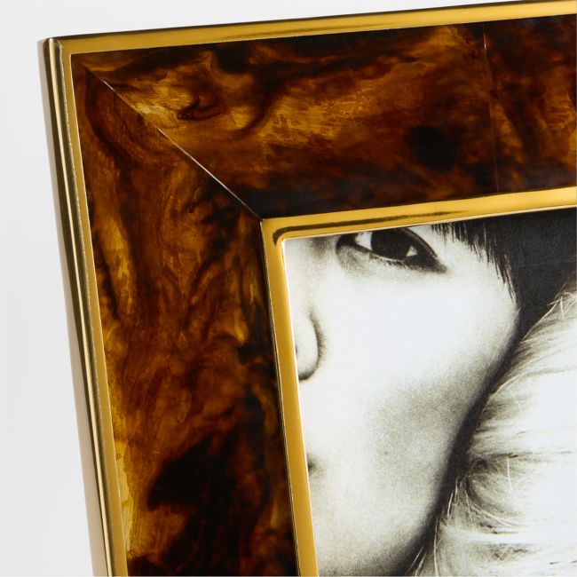 Tortoise Brass Resin 8x10 Picture Frame