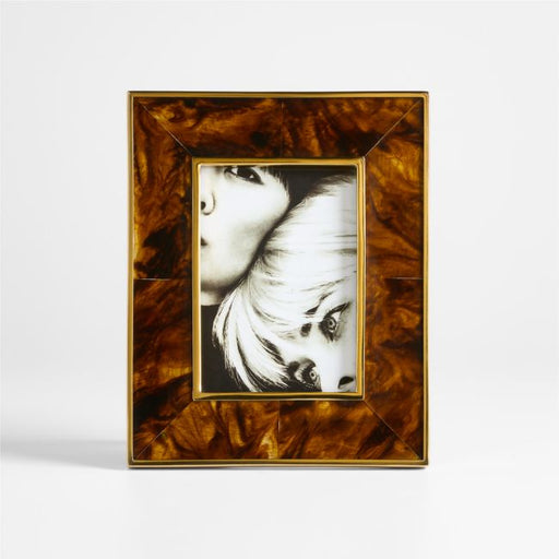 Tortoise Brass Resin 5x7 Picture Frame