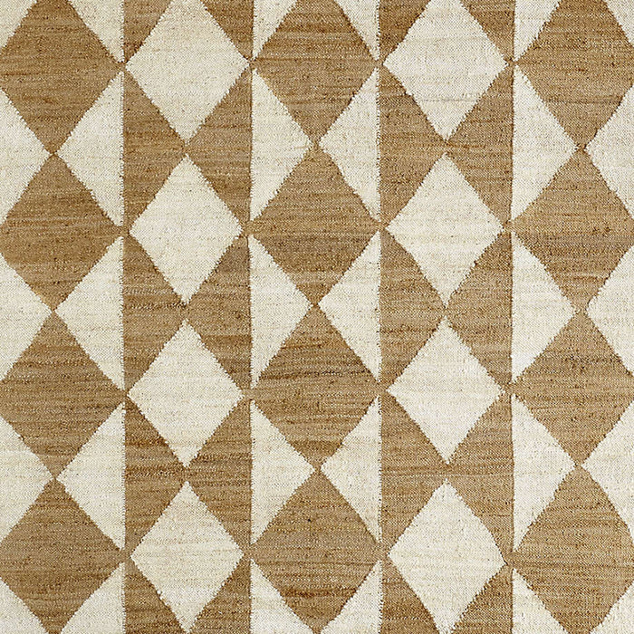 Toulon Jute Diamond Checkered White Area Rug 6'x9'