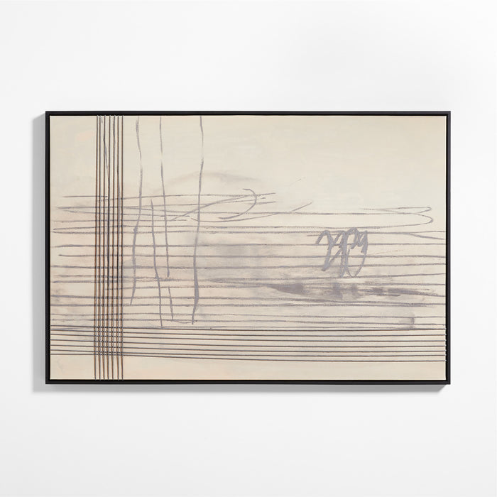 "Trace" Framed Beige Wall Art Print 40"x60" by Justin Q. Williams