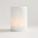 Medium White Christmas Tree Porcelain Hurricane Candle Holder 7"
