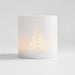 Small White Christmas Tree Ceramic Hurricane Candle Holder