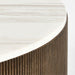 Troupe Marble and Oak Ribbed 56" Round Coffee Table