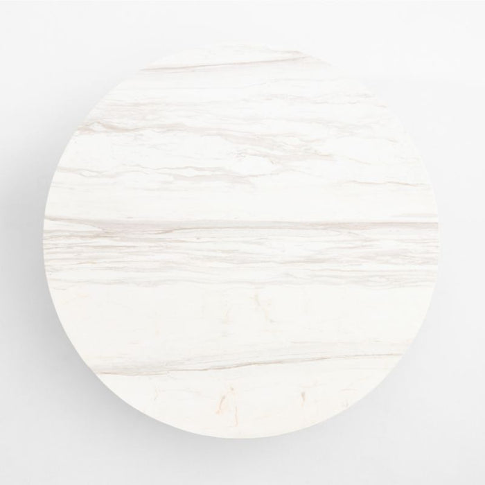Troupe Marble and Oak Ribbed 56" Round Coffee Table