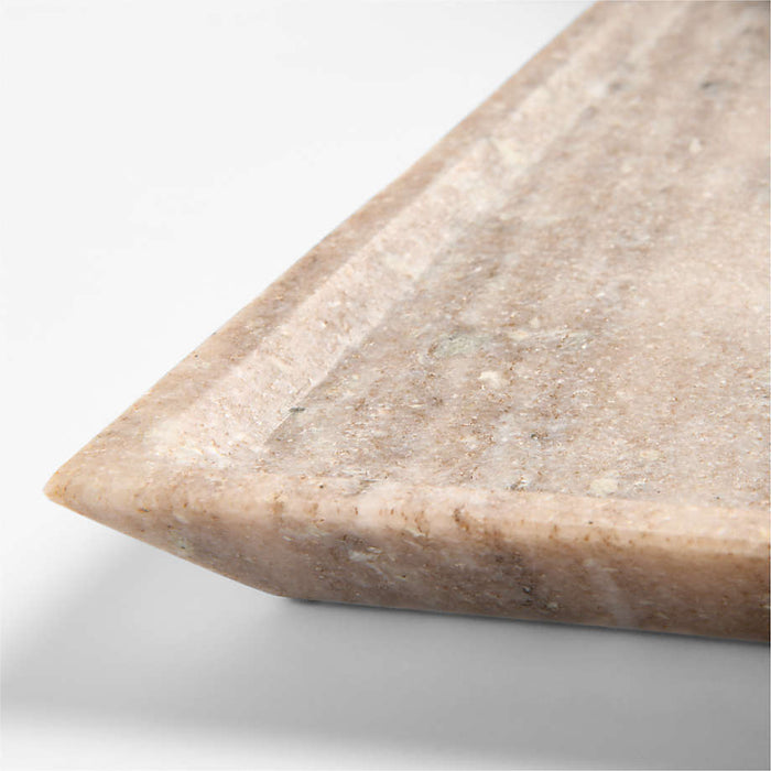 Tuscan Large Beige Marble Rectangle Tray