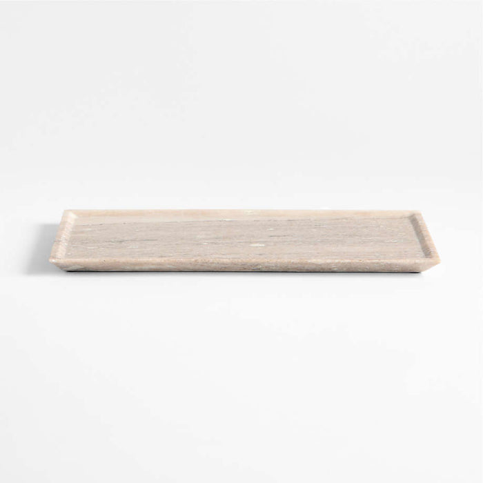 Tuscan Large Beige Marble Rectangle Tray