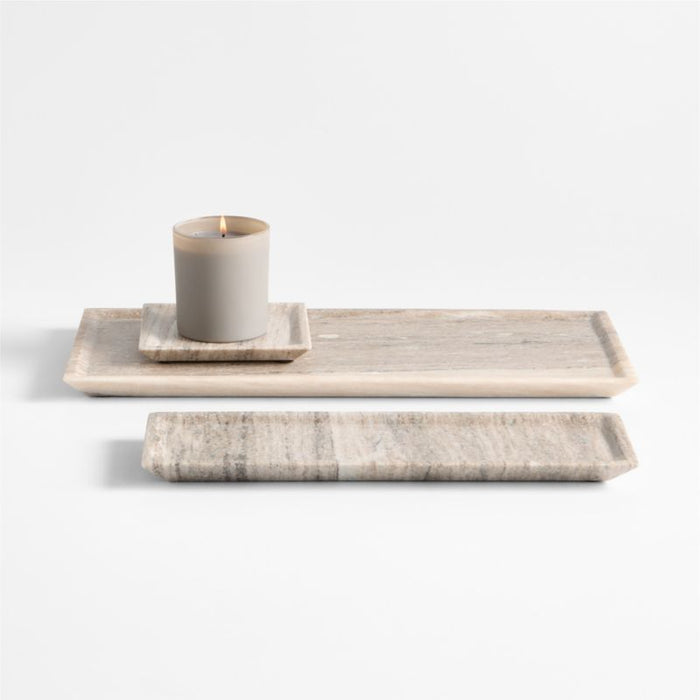 Tuscan Large Beige Marble Rectangle Tray