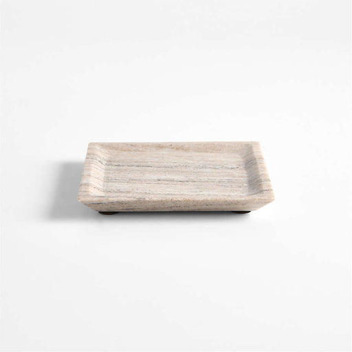 Tuscan Small Beige Marble Square Tray