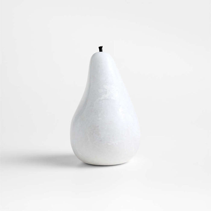 Tuscan Opal White Marble Decorative Pear