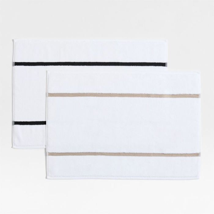 Tuxedo Stripe Organic Cotton Ink Black Bath Mat