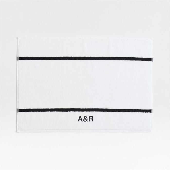 Tuxedo Stripe Organic Cotton Ink Black Bath Mat