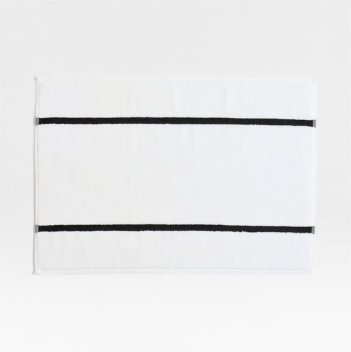 Tuxedo Stripe Organic Cotton Ink Black Bath Mat