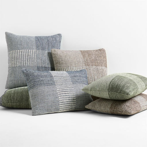 Textured Woven Stripes 20"x20" Juniper Green Indoor/Outdoor Throw Pillow