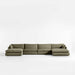 Unwind Modular 4-Piece U-Shaped Slipcovered Sectional Sofa with Double Chaise Lounge