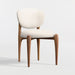 Via Ivory Fabric Walnut Wood Dining Chair