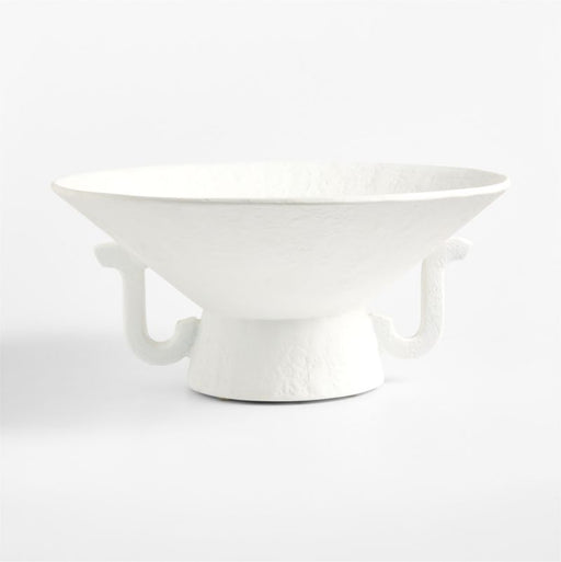 Vale White Fiberstone Footed Decorative Bowl