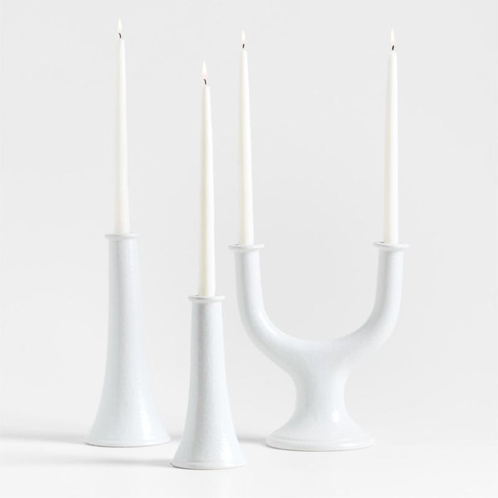 Dipped White Taper Candles 12", Set of 2