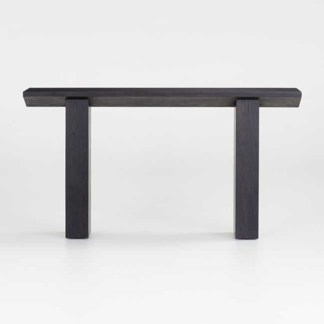 Van Charcoal Brown Wood Console Table