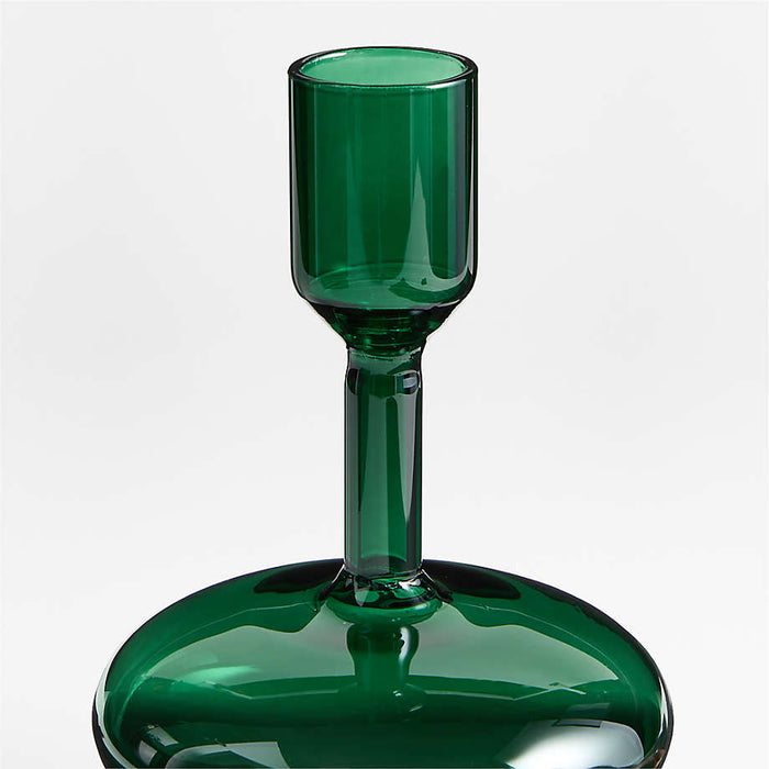 Venezia Small Spruce Green Glass Taper Candle Holder