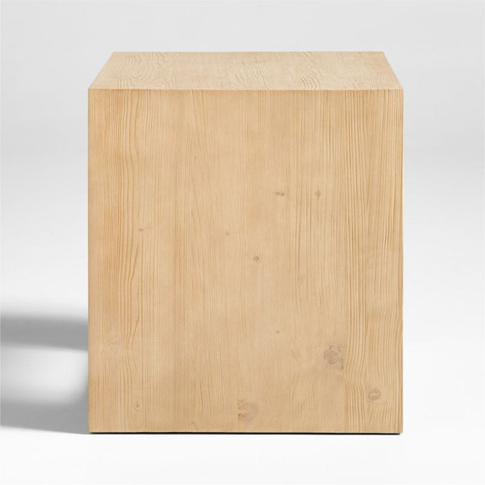 Vernon Natural Wood Side Table with Drawer