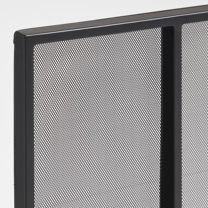 Black Vertical Fireplace Screen