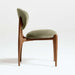 Via Olive Green Velvet Walnut Wood Dining Chair