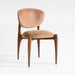 Via Toffee Brown Velvet Walnut Wood Dining Chair