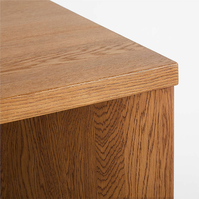 Virage 96" Curved Warm Brown Oak Wood Dining Table