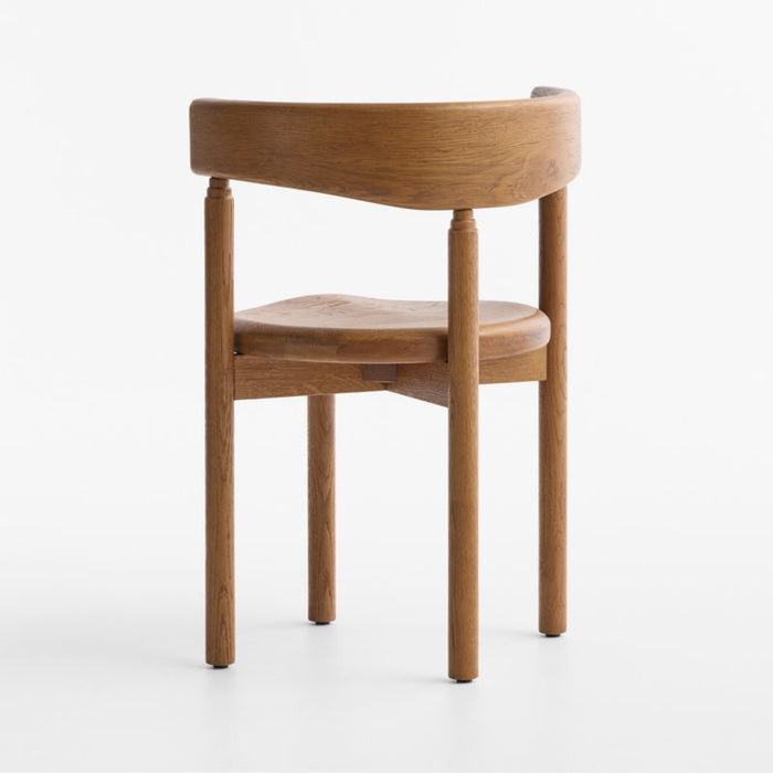 Virage Warm Brown Oak Wood Curved Dining Chair