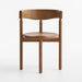 Virage Warm Brown Oak Wood Curved Dining Chair