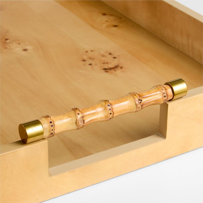 Volos Large Rectangle Burl Wood Decorative Tray