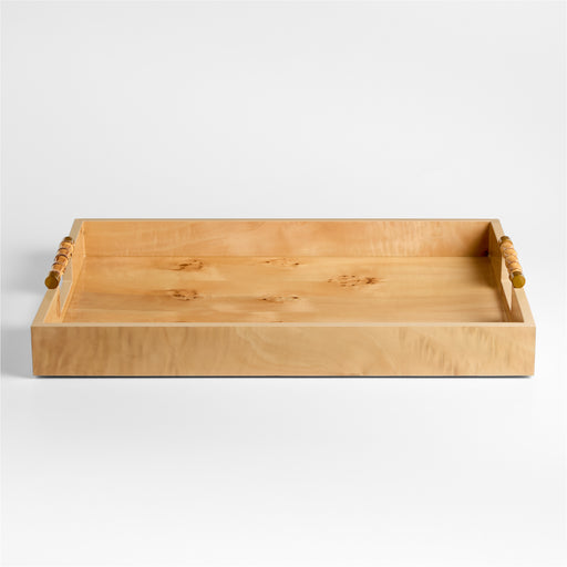 Volos Large Rectangle Burl Wood Decorative Tray
