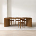 Virage 96" Curved Warm Brown Oak Wood Dining Table