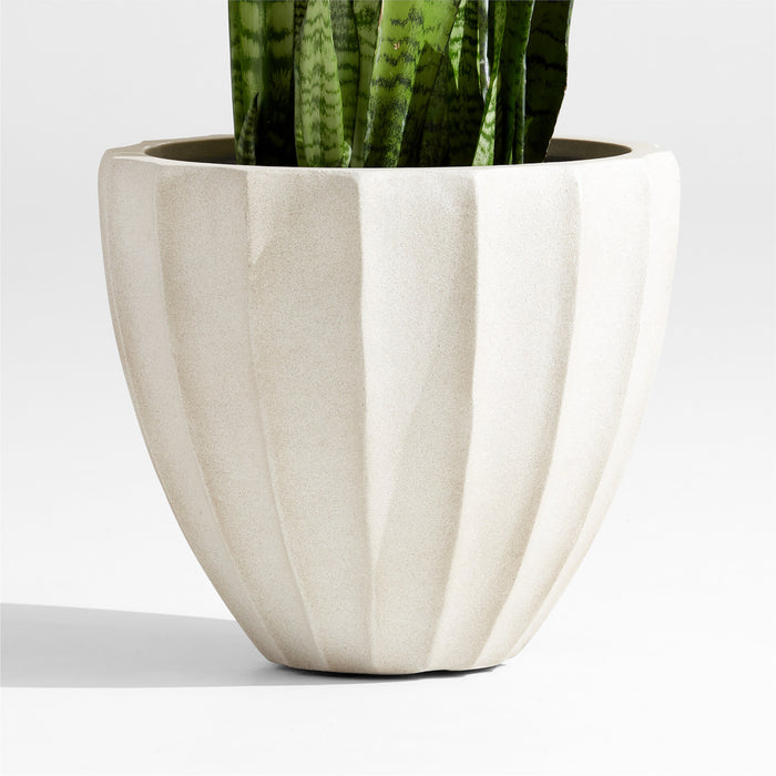 Warren Small Warm White Ficonstone Outdoor Planter 15.7"