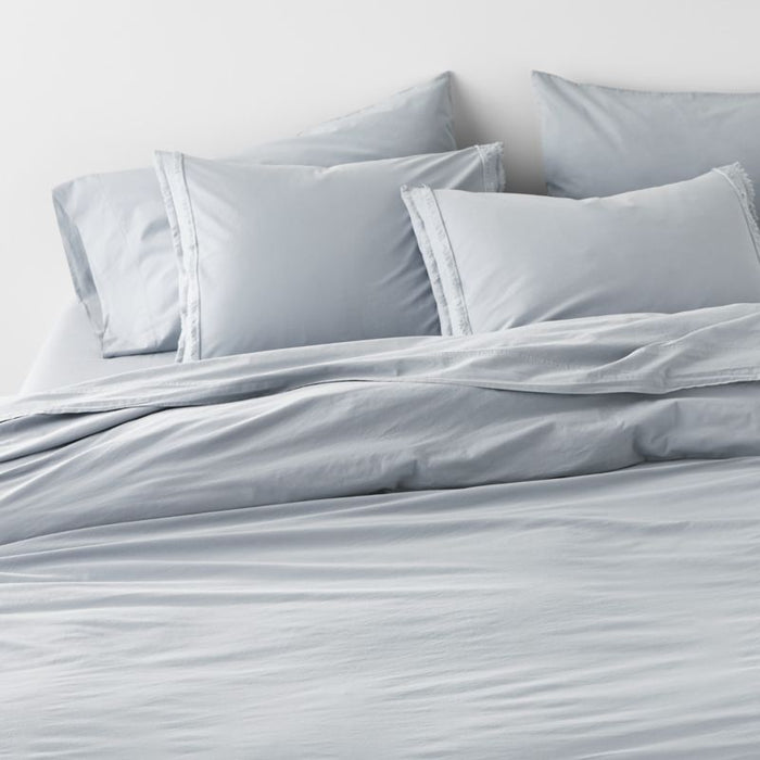 Favorite Washed Organic Cotton Mist Blue Eyelash Standard Bed Pillow Sham
