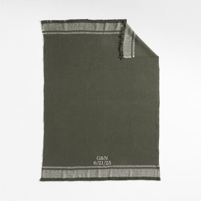 Weekend Burnt Green Organic Cotton 70"x55" Throw Blanket