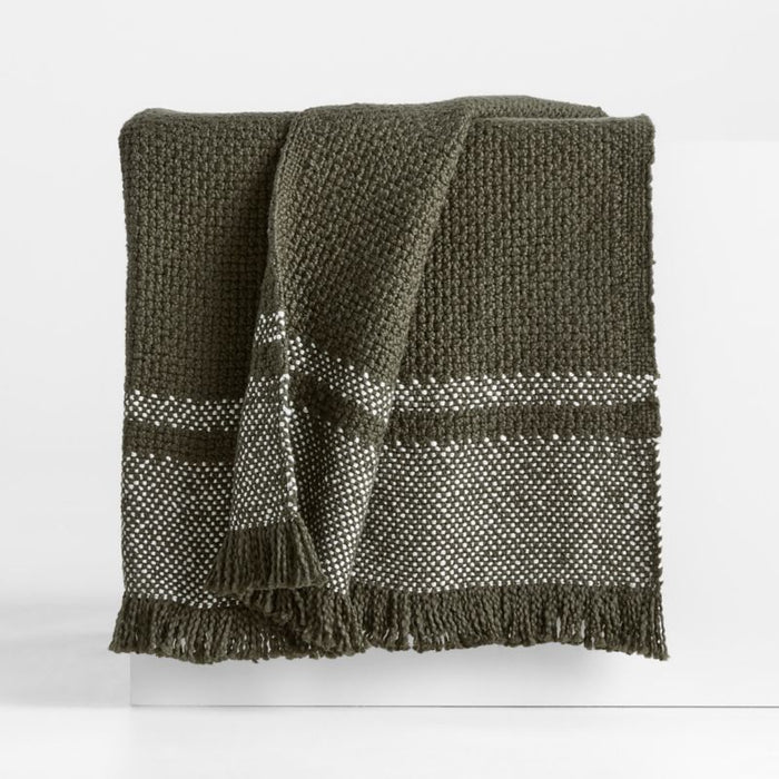 Weekend Burnt Green Organic Cotton 70"x55" Throw Blanket