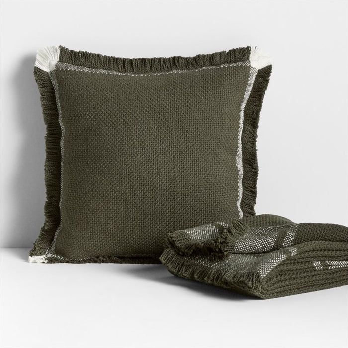 Weekend Burnt Green Organic Cotton 70"x55" Throw Blanket