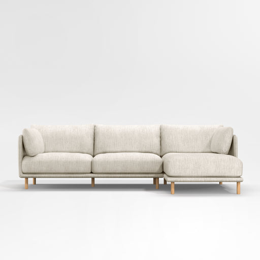 Wells 2-Piece Chaise Sectional Sofa with Natural Leg Finish