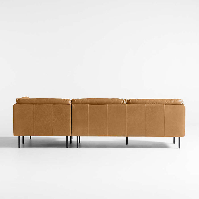 Wells 2-Piece Leather Sectional Sofa with Chaise Lounge