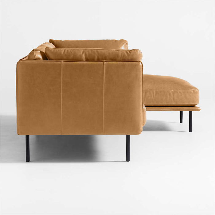 Wells 2-Piece Leather Sectional Sofa with Chaise Lounge