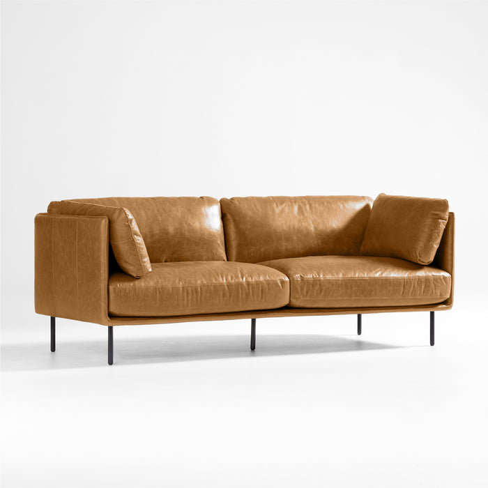 Wells 73" Leather Apartment Sofa