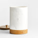 Extra-Large 5-Lb. White Marble Canister with Wood Lid