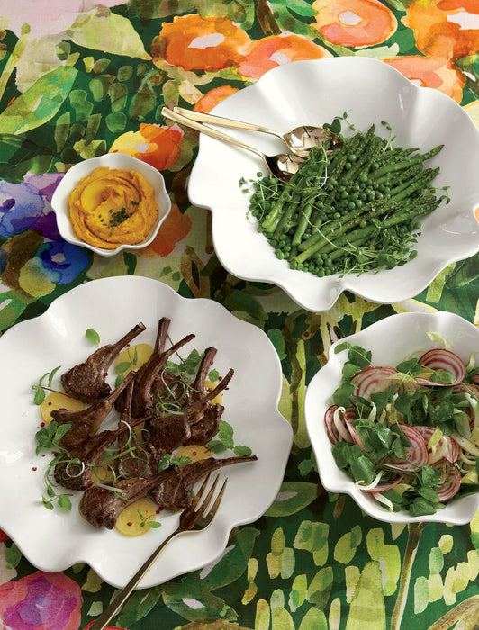 White Ruffle 11" Small Bowl