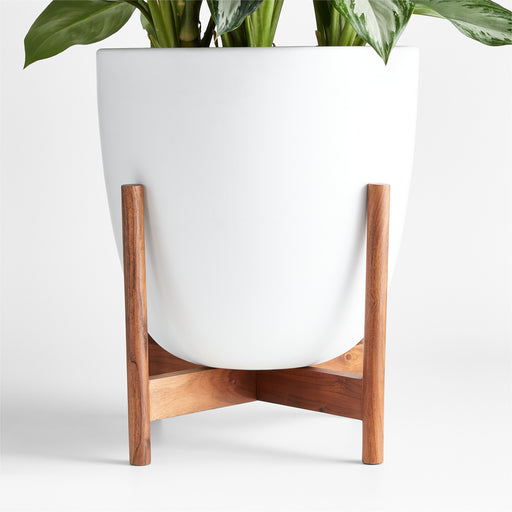 Willis 13.5" x 15.75" Medium White Ceramic Planter