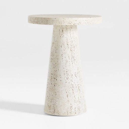 Willy Faux Travertine Resin End Table by Leanne Ford
